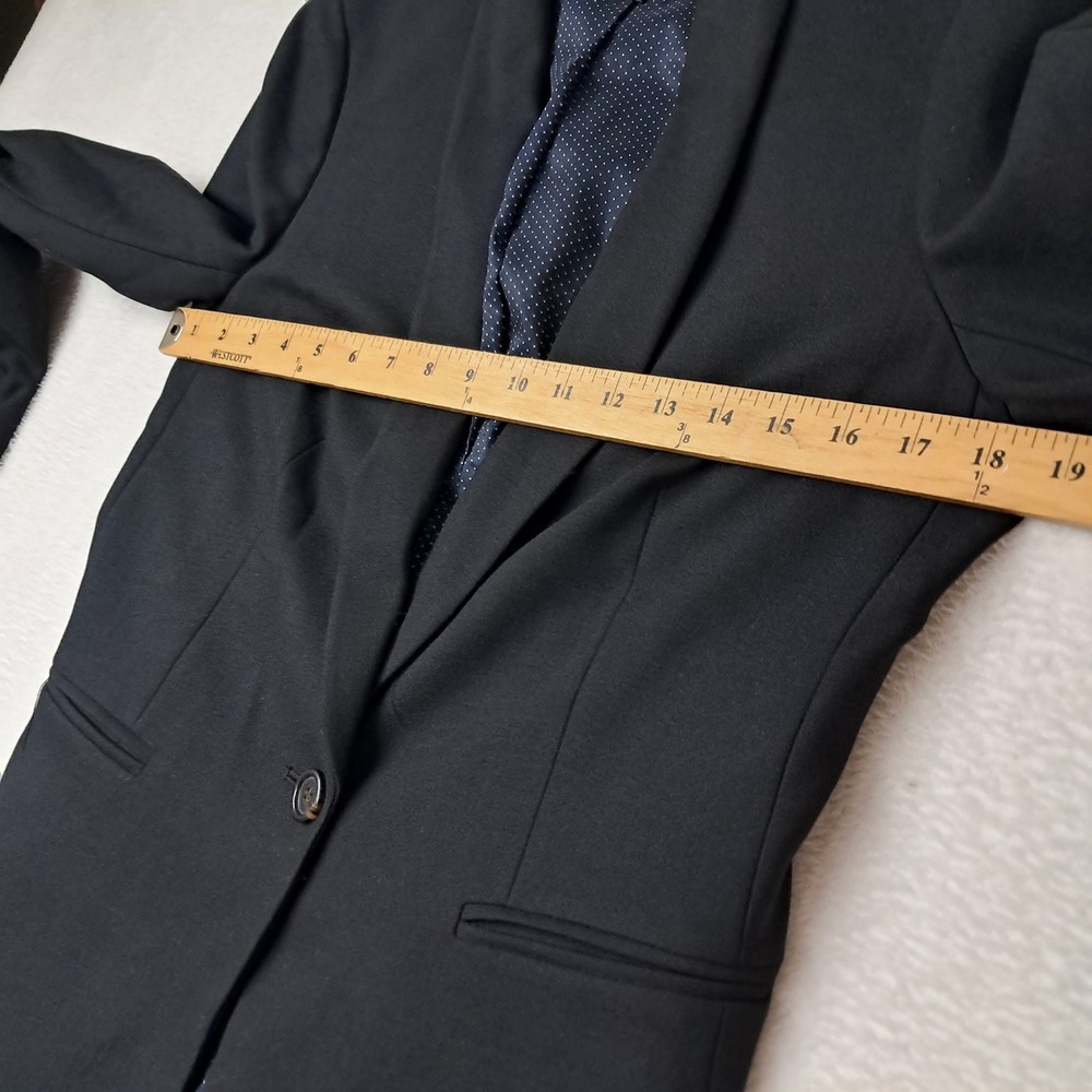 J. Crew Parke Blazer Jacket Women's 6 Black Wool Blend Single Button Work Career - Picture 10 of 12